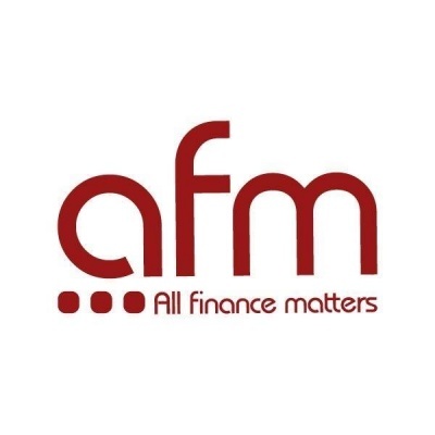 Logótipo afm All finance matters em fundo branco