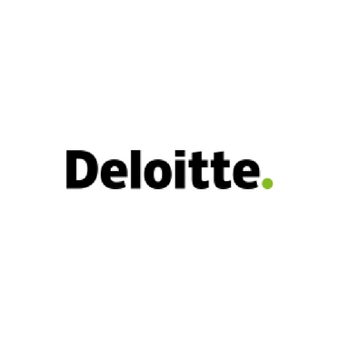 Logotipo da Deloitte em preto com ponto verde