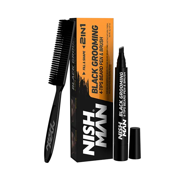 Beard Pen & Brush Nishman - Preto