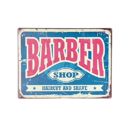 Placa Metálica para Barbearia