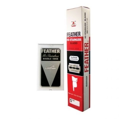 Lâminas duplas Feather Hi-Stainless, 1cx=5 lâminas