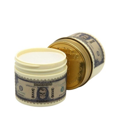 Embalagens de creme redondas com design de nota de dinheiro e tampa dourada