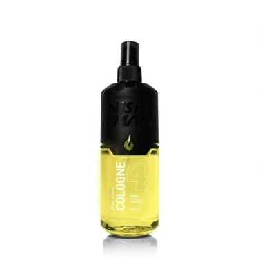 Frasco spray para colónia preto e amarelo com texto COLOGNE 4