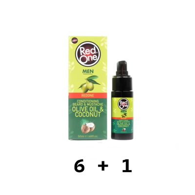 Frasco e embalagem do condicionador de barba Red One Men com óleo de oliva e coco