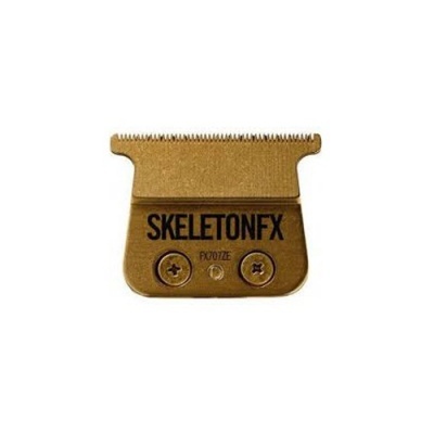 Cabeça de lâmina dourada para máquina de barba com texto SkelettonFX