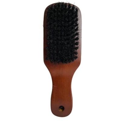 Escova de cabelo de madeira com cerdas pretas