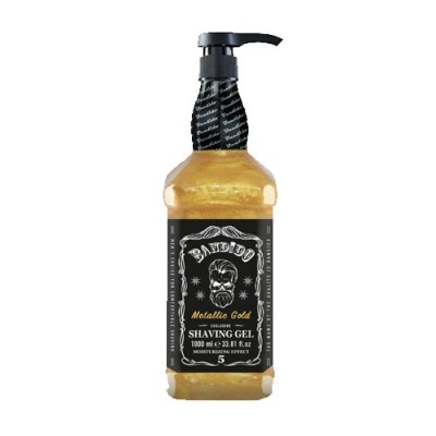 Gel de barbear Bad Bull Metallico Gold com doseador em embalagem dourada