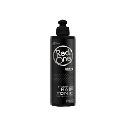 Frasco preto de tónico para cabelo Red One Men