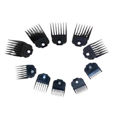 Conjunto de pentes pretos para máquina de cortar cabelo em círculo