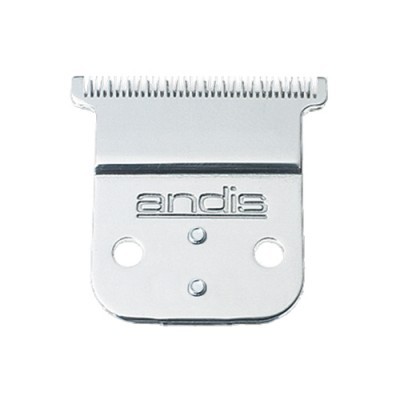Lâmina metálica prateada para máquina de cortar cabelo com o texto andis