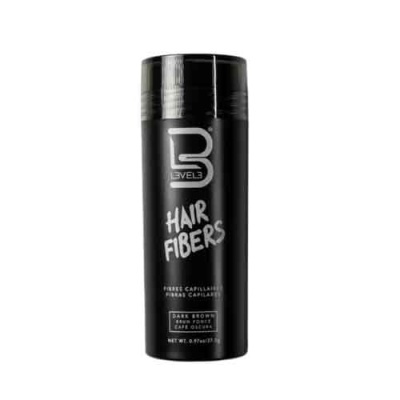 Frasco preto de fibras capilares LEVEL 3 Hair Fibers