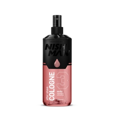 Frasco spray de After Shave Cologne NISH MAN cor rosa e preto