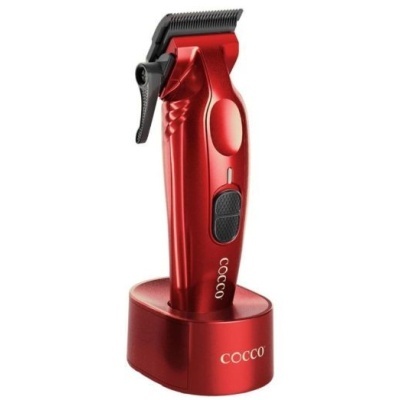 Máquina de cortar cabelo vermelha com base COCCO