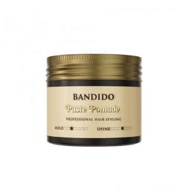 Pote de pomada para cabelo BANDIDO Paste Pomade com tampa dourada