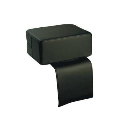 Pufe preto com extensão curva