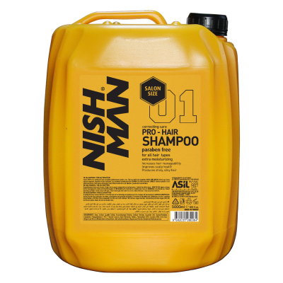 Recipiente amarelo de shampoo MISHM W Pro-Hair 5000 ml