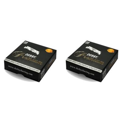 Caixotes pretos de lâminas de barbear Derby Platinum