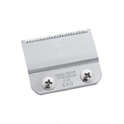 Lâmina de corte WAHL para máquina de cortar cabelo, metal prateado com parafusos e gravação