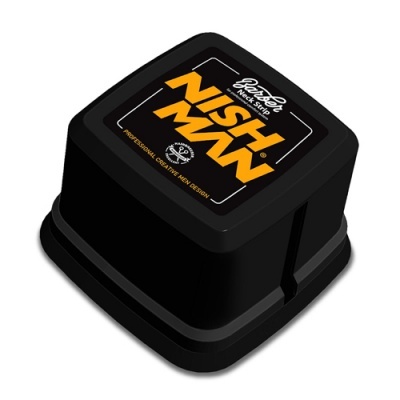 Produto em caixa preta com texto 'Bates Black Tape NISH MAN Professional Creative New Design'