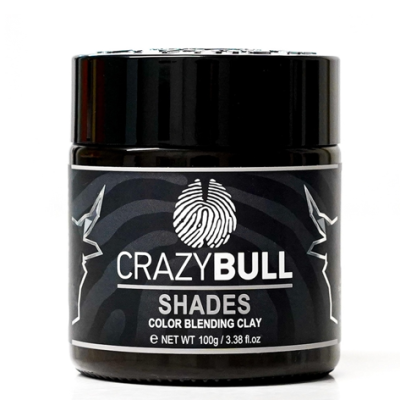 Frasco preto com rótulo preto e branco de argila para cabelo