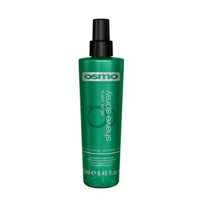 Frasco verde de spray de barbear Osmo aloe vera com tampa preta
