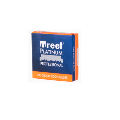 Caixa de lâminas Treet Platinum Professional azul e laranja