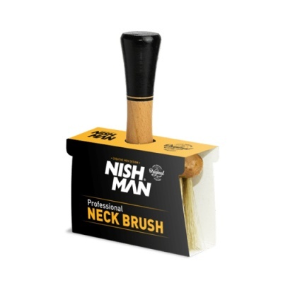 Escova profissional para pescoço Nish Man com cabo de madeira e preto