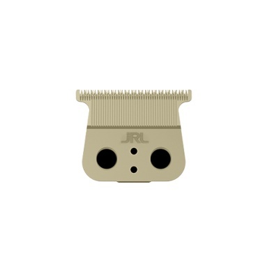 Lâmina de corte para máquina de cortar cabelo em cor bege com dentes metálicos.