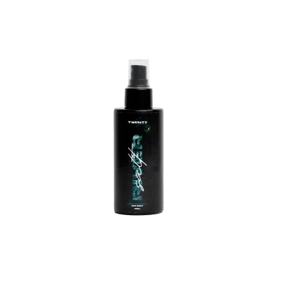 Frasco preto de spray para cabelo com tampa transparente
