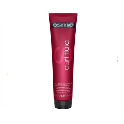 Frasco vermelho de curl fluid da marca Osmo