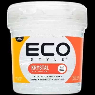 Gel de styling ECO STYLE KRYSTAL em embalagem transparente com tampa branca