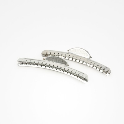 Par de molas de cabelo metálicas prateadas