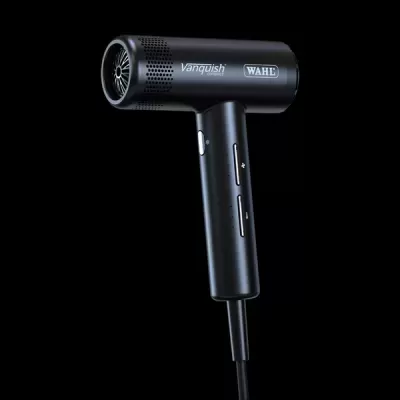 Secador de cabelo eléctrico preto compacto da marca WAHL com controlo lateral