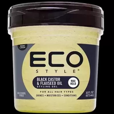 Gel de pentear ECO STYLE em embalagem plástica com tampa preta