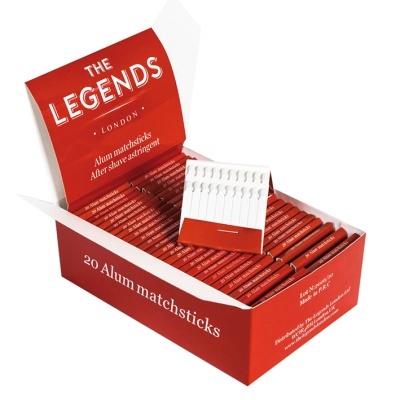 Caixa vermelha com fósforos alumínio The Legends London