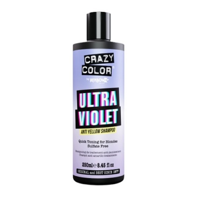 Frasco de shampoo lilás Crazy Color Ultra Violet Anti Yellow