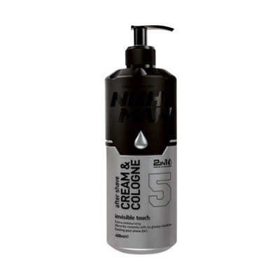 Frasco de after shave NISH MAN preto e cinzento com doseador