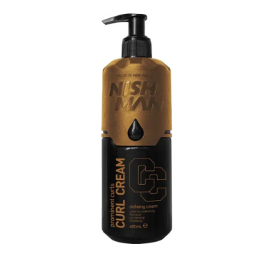 Frasco de creme para caracóis NISH MAN preto e dourado com pump