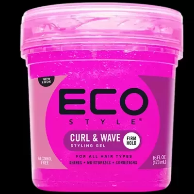 Gel de styling Eco Style rosa translúcido em recipiente plástico