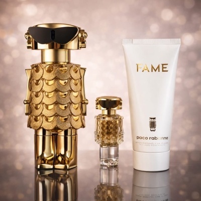 Coffret / Pack FAME Eau de Parfum 80ml + Loção Corporal 100ml + Miniatura 4ml by rabanne