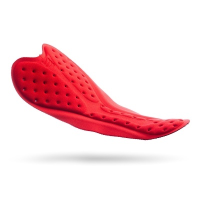 Calção almofadado vermelho para ciclismo com almofada perfurada