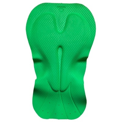 Protector de bicicleta verde com textura e relevos