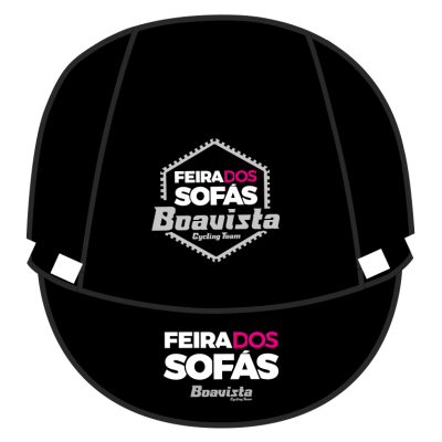 Boné preto com logótipos FEIRA DOS SOFÁS Boavista Cycling Team
