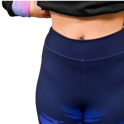 Leggings de cintura alta azuis com padrão geométrico