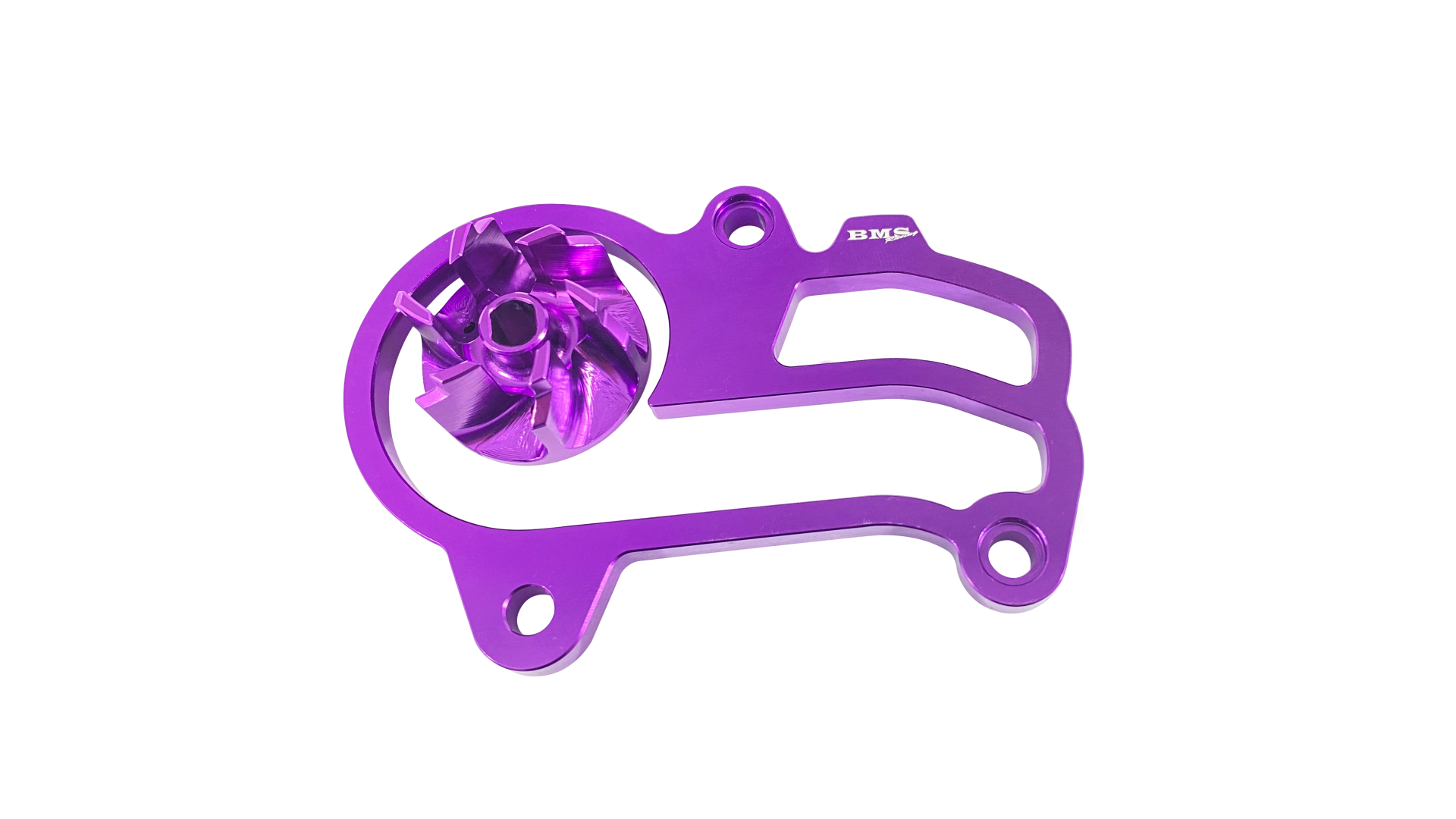 Kit Supercooler KTM Husqvarna GAS GAS 250 / 300 2T 2020 a 2023 Peça mecânica metálica roxa com hélice e três furos de fixação