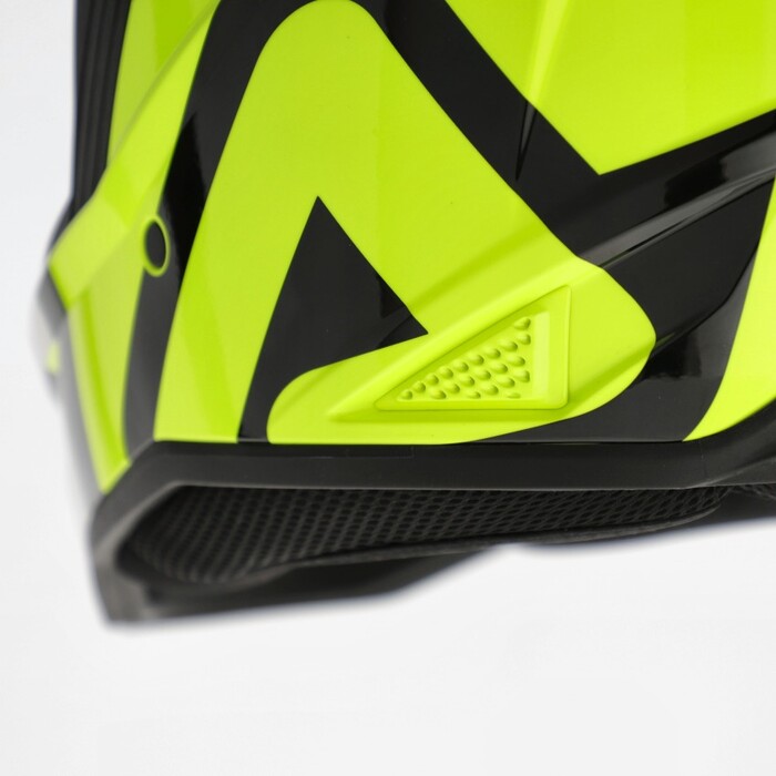Capacete Acerbis Whoops Graphic Amarelo Parte frontal de capacete amarelo neón e preto com texturas e grade preta
