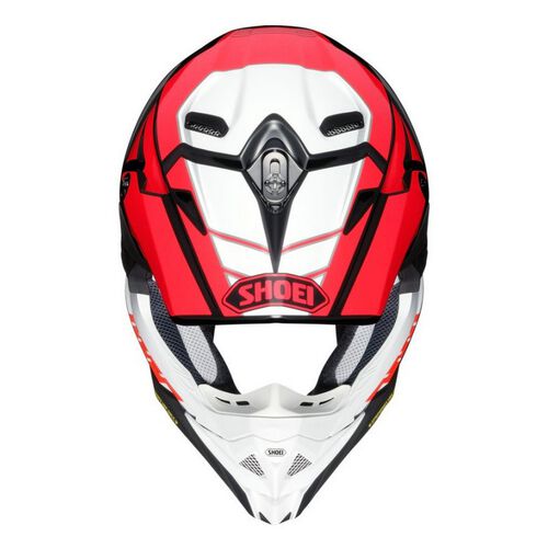 Capacete Shoei VFX-WR 06 Jammer Vermelho Capacete de motocross Shoei vermelho, branco e preto com logótipo