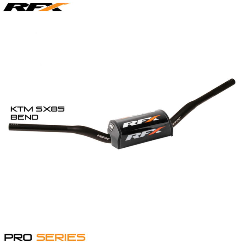 Guiador RFX Pro 28,6 mm (preto) - KTM SX85 Guidão de motocross RFX preto com almofada para KTM 5X85