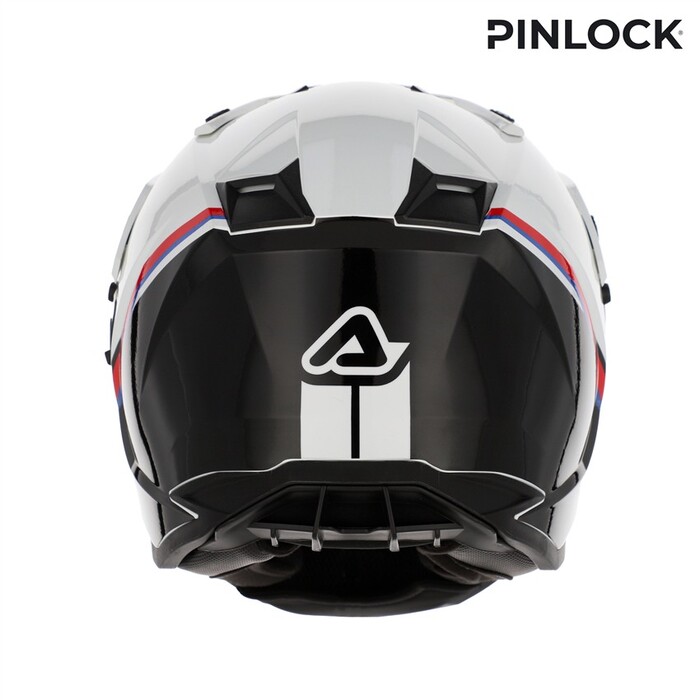 Capacete Acerbis Assault Graphic Preto Branco Capacete de motociclo branco e preto com detalhes coloridos e logótipo