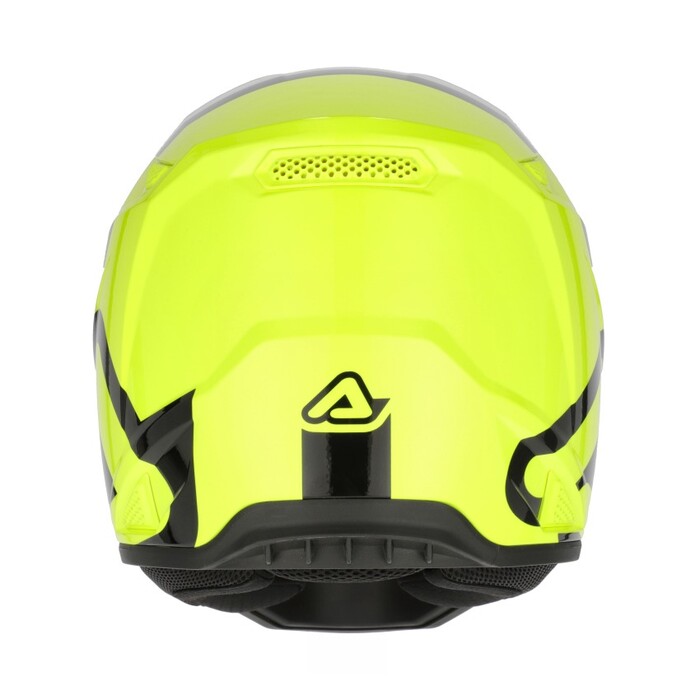 Capacete Acerbis Whoops Graphic Amarelo Capacete amarelo fluorescente com detalhes pretos visto por trás